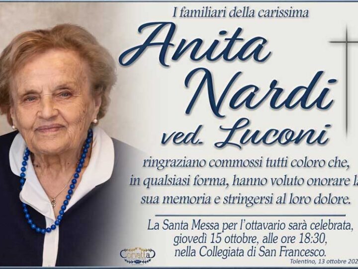 Ringraziamento: Anita Nardi Luconi