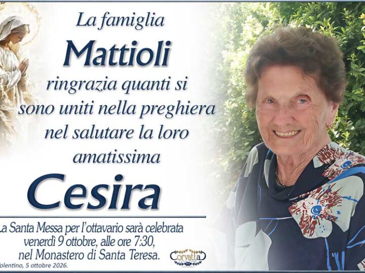 Ringraziamento: Cesira Sposetti Mattioli