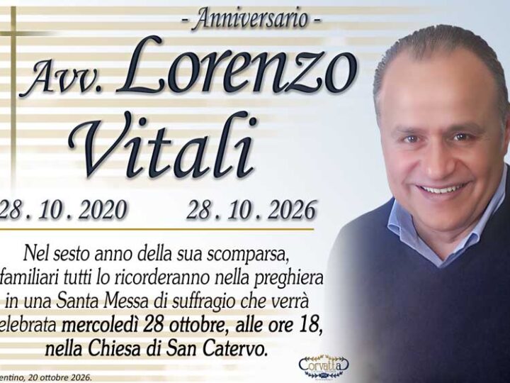 6° Anniversario: Avv. Lorenzo Vitali